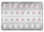 Illustration Of A Pack Of Birth Control Pills On A White Bac