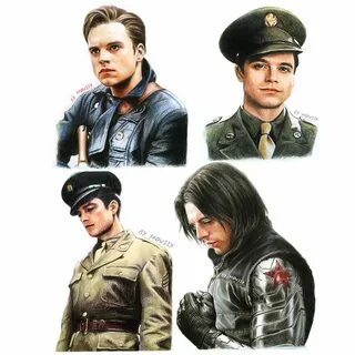 Some more INCREDIBLE drawings of Bucky Barnes by moussy_shan