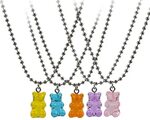 6 Colors Gummy Bear Necklace Cute Mu Cartoon Aesthetic Neckl