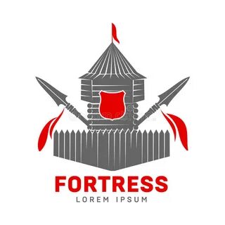 Crown fortress vector logo stock vector. Illustration of min
