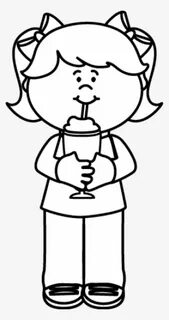 Milkshake Clipart Cool Drink - Drinking Clipart Black And Wh