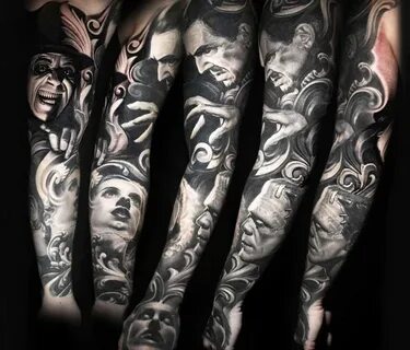 Horror Sleeve tattoo tattoo by Nikko Hurtado Movie tattoos, 