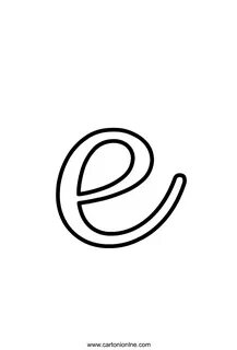 Desenho de letra minúscula em itálico E do alfabeto para col