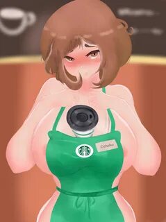 ochako uraraka, my hero academia, starbucks, between breasts, blackgtr72, b...