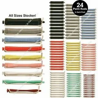 24 x Perm Curling Rods Curlers Rollers Perming Hair ALL SIZE
