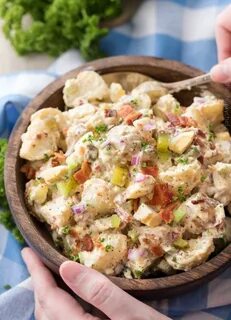 Potato salad in wooden bowl Potatoe salad recipe, Potato sal