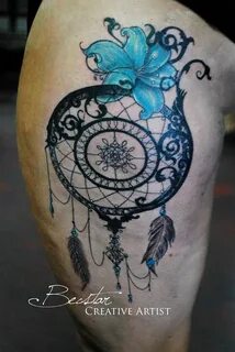 Dreamcatcher tattoo on hip. Hip tattoo, Tattoos, Dream catch