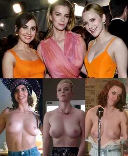 Alison Brie, Betty Gilpin, Rachel Brosnahan Nude & Sexy (1 Photo) .