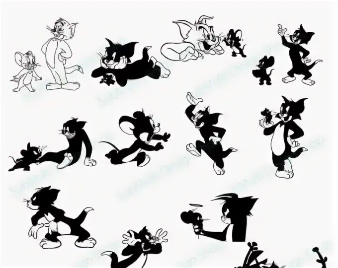 Library of tom and jerry free stock black and white png file