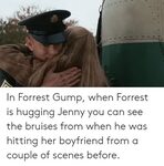 In Forrest Gump When Forrest Is Hugging Jenny You Can See th