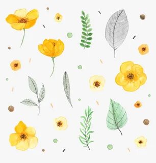 Transparent Watercolor Plants Png - Watercolor Yellow Flower
