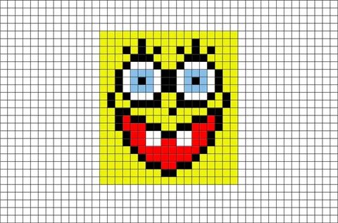 Sponge Bob Face Pixel Art Lego art, Pixel art, Pixel art des