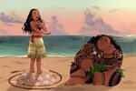 Maui and Moana. Disney princess art, Walt disney pixar, Disn