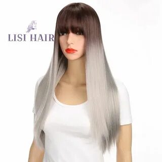 LISI HAIR Long 26" Bangs Straight Hair Wig Synthetic Wigs Fo