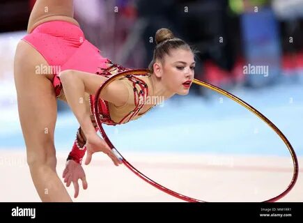 Sofia, Bulgaria - 1 April, 2018: Aleksandra Soldatova Russia performs with ...