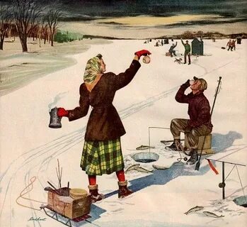 vintage ice fishing 1948 advertisement coffee Ice fishing hu