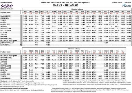 SETI.ee - Текущее расписание автобусов - Расписание автобусо