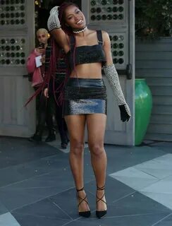 Keke Palmer in black crop top and a mini skirt -20 GotCeleb