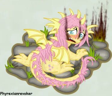 #162983 - safe, artist:phyrexianrevoker, fluttershy, dragon, crying, dragon...