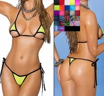Brasil Triángulo Mini String Bikini costura centrada 27 colo