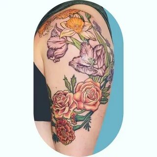 Tattoos By Serena Birth flower tattoos, Flower bouquet tatto