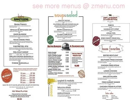 Меню паба и бара Park Avenue Grill., Нортон