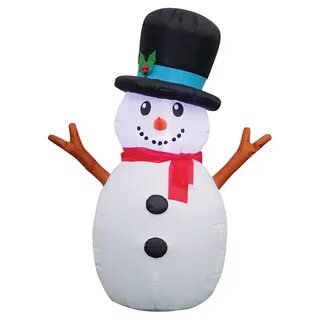 GEMMY Inflatable Snowman Decoration - 4' - Polyester - Multi