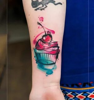 Cupcake Tattoo With Cherry on Top Cupcake tattoos, Tattoos, 