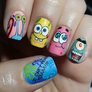 Cool SpongeBob SquarePants nails Manicura de uñas, Uñas infa