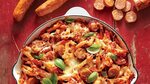 Skillet-Baked Ziti with Andouille, Tomatoes, and Peppers Sou