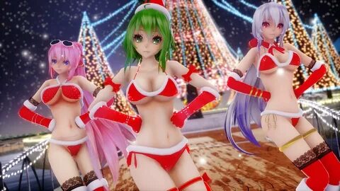 MMD Star night snow TDA Santa Bikini Haku Luka Gumi QHD - Yo