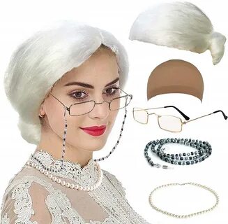 Nippon regular agency QNPRT Old Lady Cosplay Set - Wig Gran 