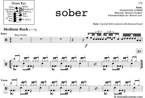 Sober - Tool - Drum Sheet Music OnlineDrummer.com