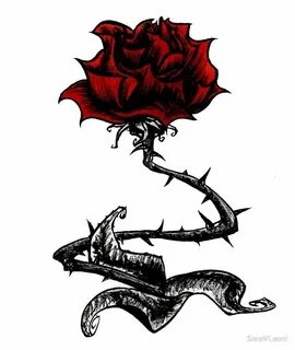 Red Rose Prickly Flower by SaraVLeoni Printable Art Redbubbl