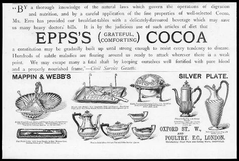 1889 Antique Print ADVERTISMENT - Epps's Cocoa Mapping Webb 