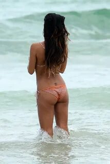 GABRIELLE ANWAR in Bikini on the Beach in Miami - HawtCelebs