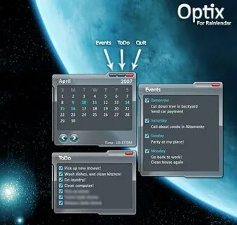 Скин - Optix for Rainlendar - для Rainlendar