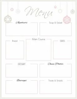 Holiday Party Menu Template Free Printable Printable menu te