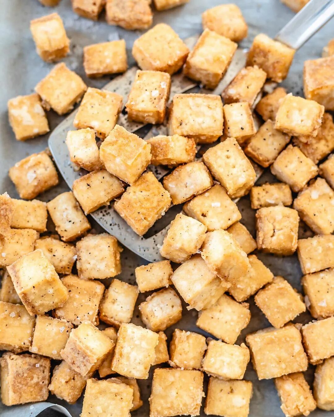 This baked tofu is healthy, crispy, golden and flavourful! 