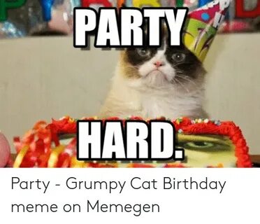 PARTY HARD Party - Grumpy Cat Birthday Meme on Memegen Birth