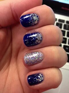 Pin by Alison Taylor on Nails Blue and silver nails, Glitter
