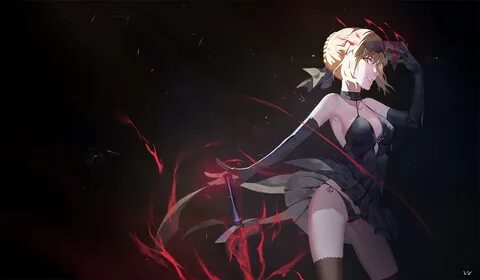 Full size of fate_saber_dark_fashion_flash_fanart_Nanaya.jpg. 