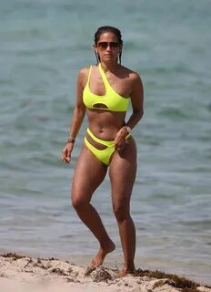 Rocsi Diaz in Neon Yellow Bikini 2019-07 GotCeleb