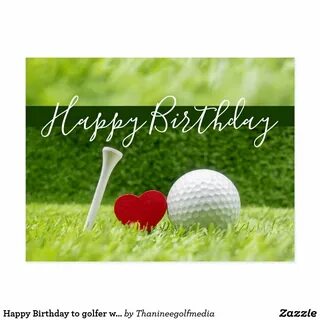 Happy Birthday to golfer with love and golf ball Postcard Za