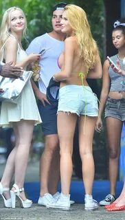 Bella Thorne attends Just Jared Summer Bash pool party with 