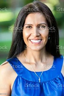 Outdoor Portrait Of Beautiful Mature Hispanic Woman Stock Ph