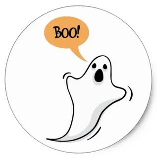 Cute cartoon ghost saying Boo! stickers. Stickers featuring 