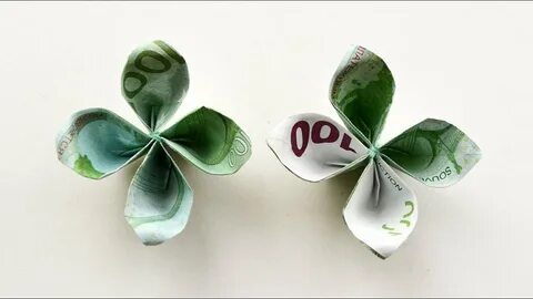 How to make a money FLOWER out of EURO bill Easy ORIGAMI pap