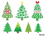 Monogram Christmas Tree Svg - Free SVG Cut File - Free Fonts