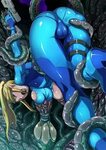 Metroid Samussu is exposed to the tentacles in the rape and 